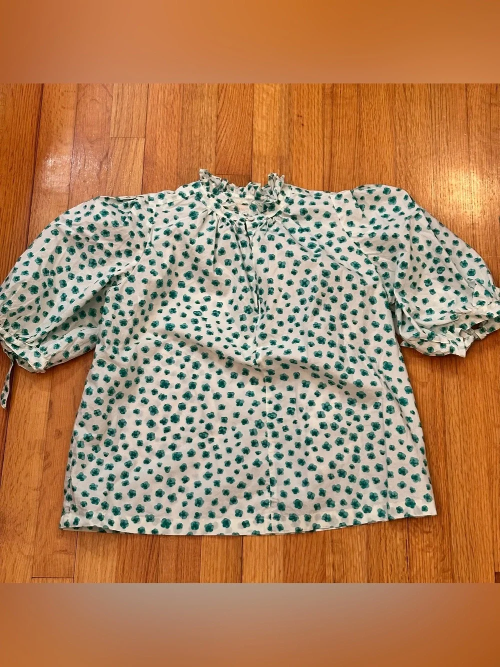 REBECCA TAYLOR Emerald Daisy Top inCream combo Size XS (k11)